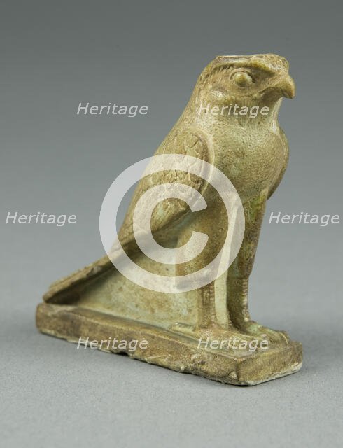 Amulet of the God Horus as a Falcon, Egypt, Late Period-Ptolemaic Period (664-30 BCE). Creator: Unknown.
