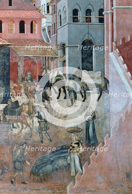'Effects of Good Government on the City Life', (detail), 1338-1340. Artist: Ambrogio Lorenzetti