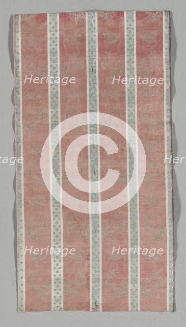 Length of Textile with Classical Ruin in a Landscape Design, early 1800s. Creator: Unknown.