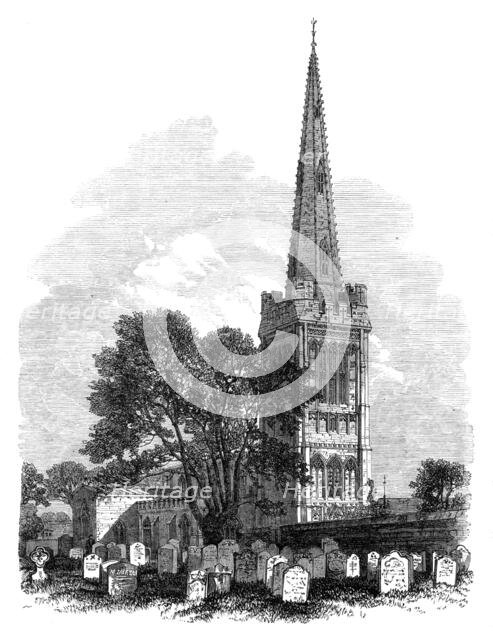 Oundle Church, Northamptonshire, lately restored, 1864. Creator: Unknown.