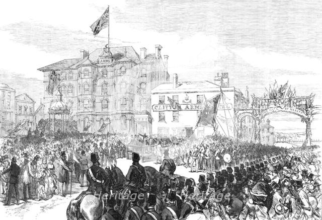 Opening of a new promenade and drinking-fountain at Blackpool, Lancashire, 1870. Creator: Unknown.