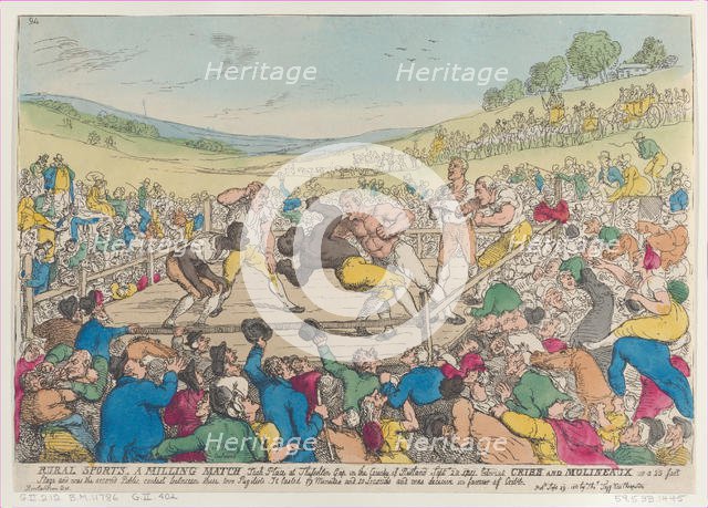 Rural Sports, A Milling Match, September 29, 1811., September 29, 1811. Creator: Thomas Rowlandson.