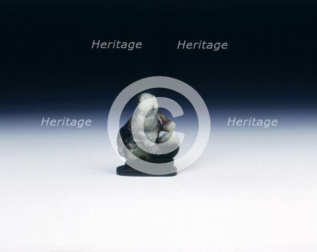 Jade group of a boy riding a fish, Ming dynasty, China, 1369-1644. Artist: Unknown