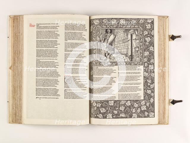 The Kelmscott Chaucer - The Works of Geoffrey Chaucer Now Newly Imprinted, 1896. Creator: Sir Edward Coley Burne-Jones.
