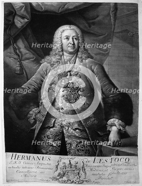 Count Jean Armand de L'Estocq (1692-1767). Artist: Stenglin, Johann (1715-1770)
