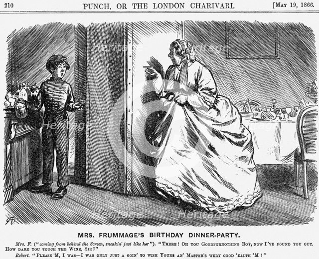 'Mrs. Frummage's Birthday Dinner-Party', 1866. Artist: Charles Samuel Keene