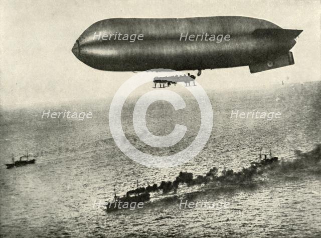 'An Airship Escorting a Convoy', (1919). Creator: Unknown.