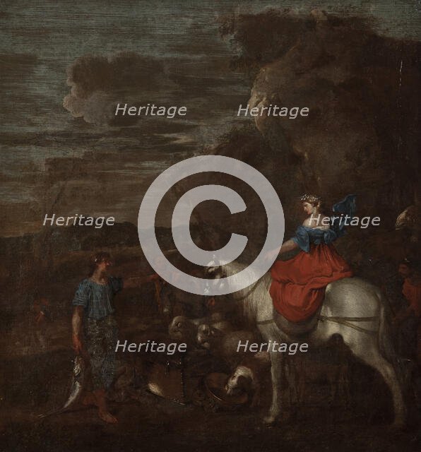 Mountainous Landscape with a Woman Riding, c17th century. Creator: Unknown.