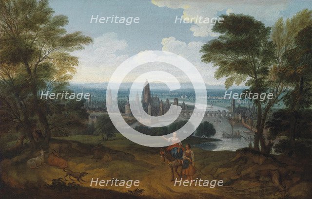 View of Frankfurt am Main from the west, 18th century. Artist: German master  