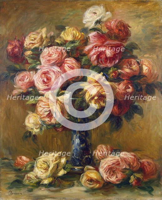 'Roses in a Vase', c1910.  Artist: Pierre-Auguste Renoir