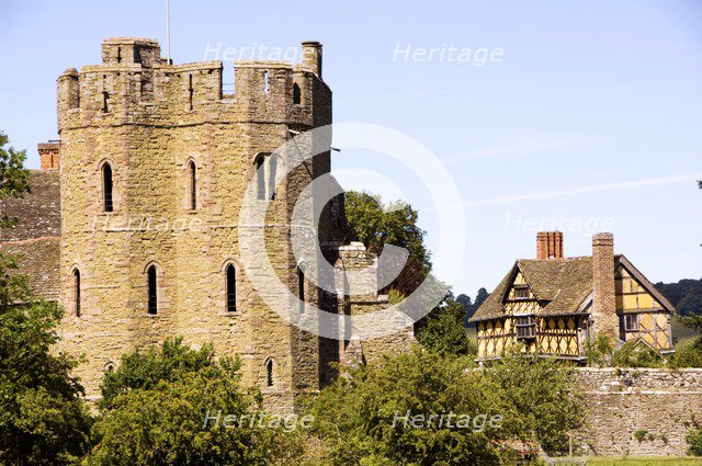 South tower and gatehouse, Stokesay Castle, Shropshire, c1997-c2016. Artist: James O Davies.