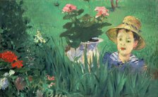 Boy in Flowers (Jacques Hoschedé), 1876. Artist: Manet, Édouard (1832-1883)