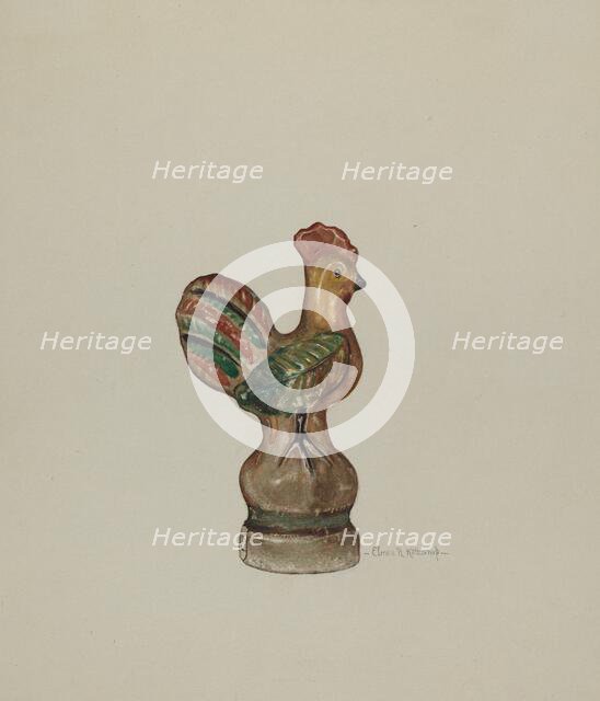 Chalkware Rooster, c. 1940. Creator: Elmer R. Kottcamp.