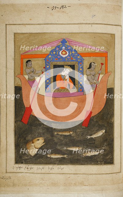 Illustration to the epic poem The Knight in the Panther's Skin by Shota Rustaveli, 18th century. Artist: Tseretliseuli, E. Ts. (active 18th century)