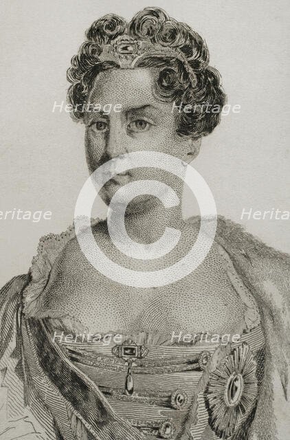 Catherine I of Russia (1684-1727), 1839.  Creators: Augustin François Lemaitre, Pannier.