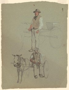 Studies of a Man and Horse Cart, c. 1870-1890. Creator: Enoch Wood Perry.
