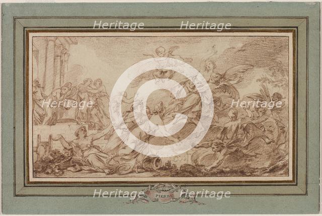 Boreas Abducting Oreithyia, c. 1755-1760. Creator: Jean-Baptiste-Marie Pierre (French, 1713-1789).