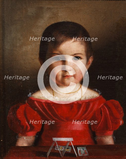 Portrait of Maria Kozhina (1825-1885) with a house of cards.