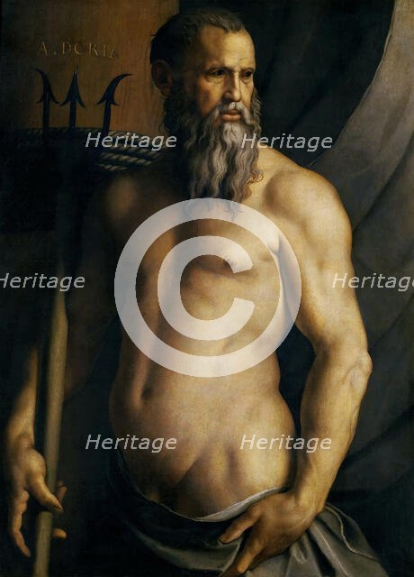 Portrait of Andrea Doria as Neptune, ca 1545. Creator: Bronzino, Agnolo (1503-1572).