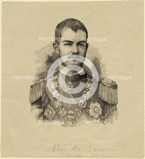 King Aleksandar of Serbia (1876-1903), c. 1889. Artist: Anonymous  