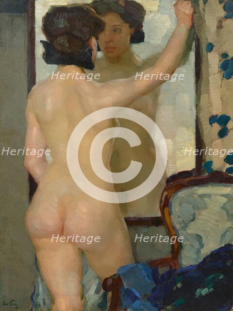 Before a Mirror, 1907. Creator: Putz, Leo (1869-1940).