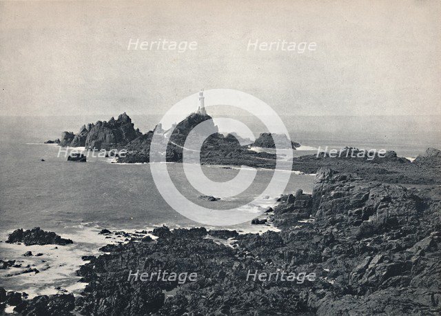 Jersey - La Corbiere Rock and Lighthouse', 1895. Artist: Unknown.