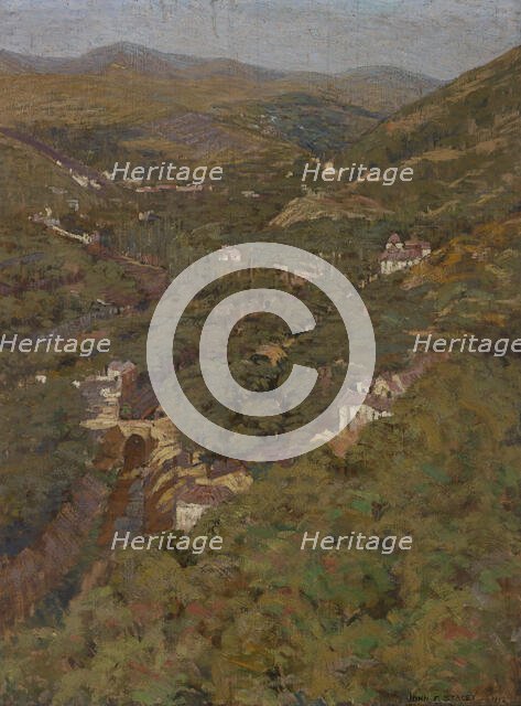 Valley of the Darro, Granada, Spain, 1912. Creator: John Franklin Stacey.