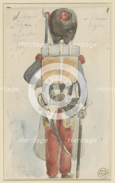 Sketch of military uniform, 1827. Creator: Auguste Raffet.