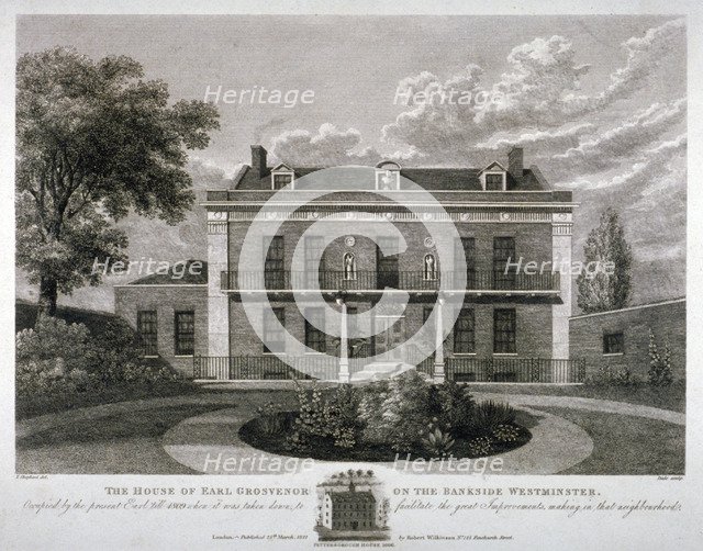 Peterborough House, Millbank, Westminster, London, 1821. Artist: Thomas Dale