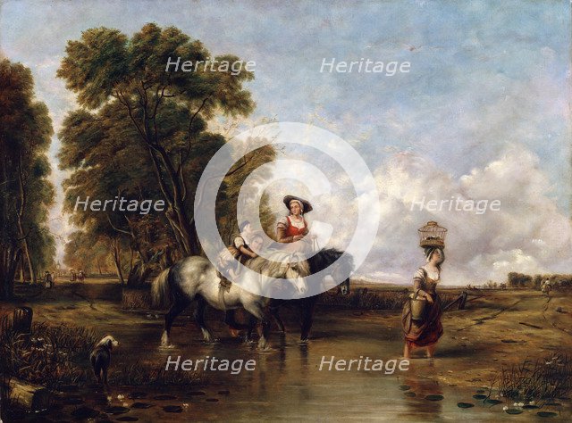 'Through a Ford', 19th century. Artist: William Shayer