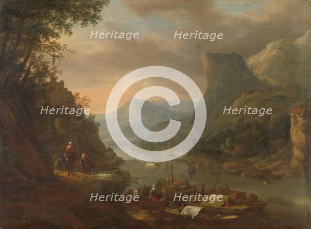 River view in a mountainous region, 1655-1685. Creator: Herman Saftleven the Younger.