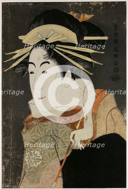 The actor Matsumoto Yonesaburo as Kewaizaka no Shosho in the Play "Katakiuchi Noriyaibanashi", 1794. Creator: Sharaku, Toshusai (active 1794-1795).