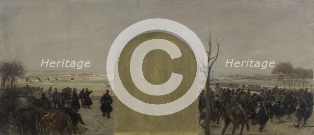 Esquisse pour le cabinet du préfet de l'Hôtel de Ville de Paris : La garde nationale à..., 1889. Creator: Raoul Arus.