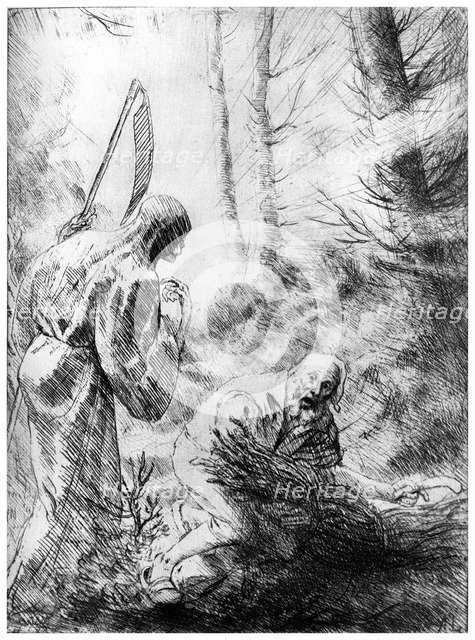 'Death of a Woodhewer', c1860-1910 (1924).Artist: Alphonse Legros