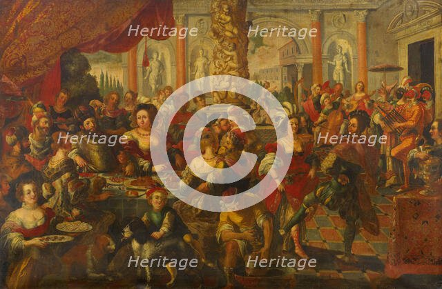 The Parable of the Rich Man and the Beggar Lazarus. Creator: Kessler, Stephan (1622-1700).