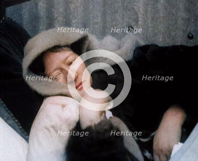 Annie MacSwiney on a Sick Bed During Her Hunger Strike at Mountjoy Prison, 1922. Creator: British Pathe Ltd.