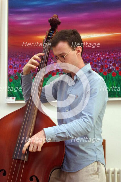 Jack Garside, Sam Braysher Quartet, Clocktower Cafe Jazz Club, Croydon, London, March 2025. Creator: Brian O'Connor.