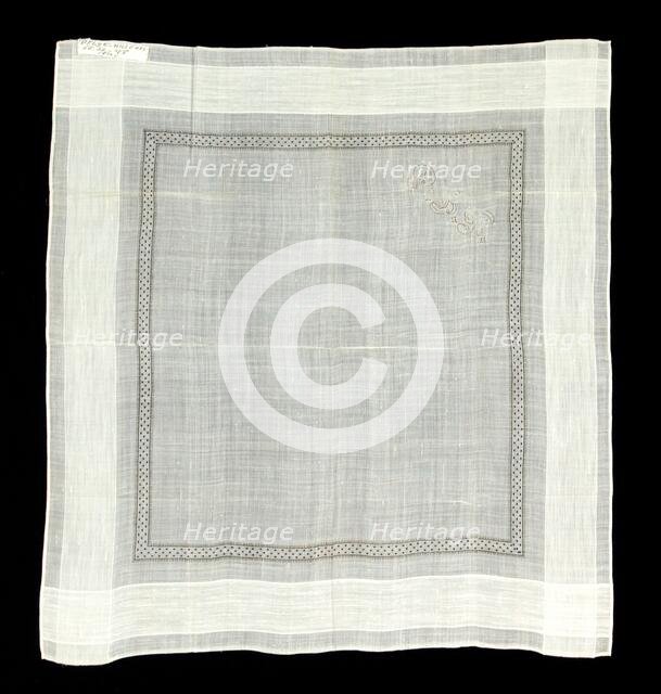 Handkerchief, American, third quarter 19th century. Creator: Unknown.