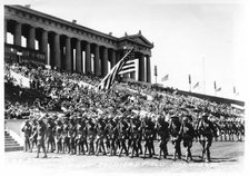 B Company, 2nd Infantry Battery Tournament, Soldier Field, Chicago, Illinois, USA, 1939. Artist: Unknown