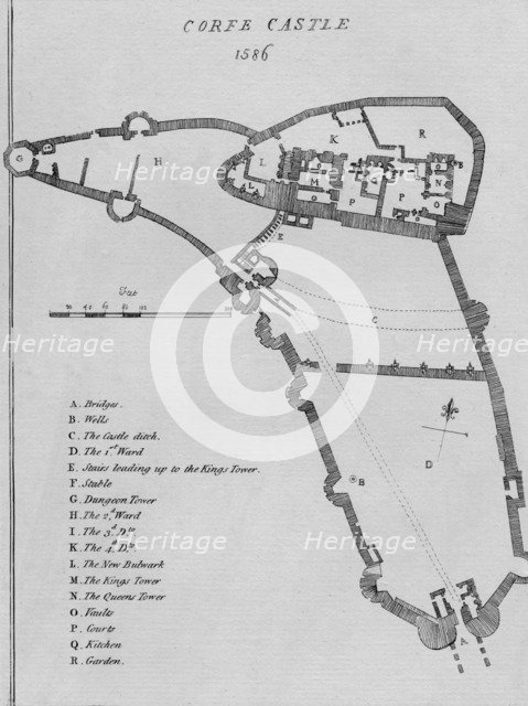'Corfe Castle', 1586.  Artist: Ralph Treswell.