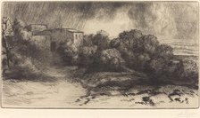 La Ferme de Brieux (Effect d'orage) (Farm at Brieux in a Storm). Creator: Alphonse Legros.