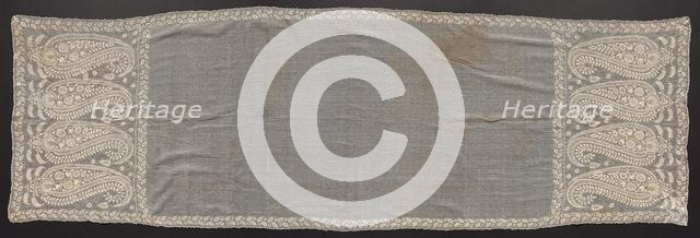 Embroidered Scarf, early 1800s. Creator: Unknown.