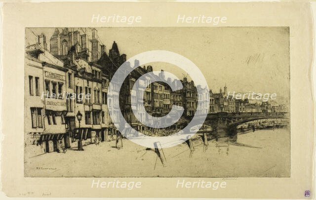 Dinant, plate nine from the Belgian Set, 1907. Creator: David Young Cameron.
