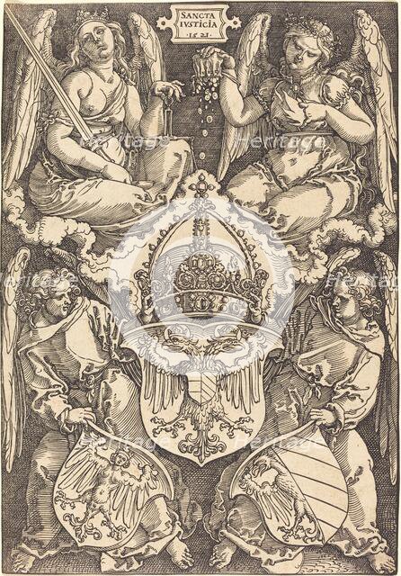 Coat of Arms of the German Empire and Nuremberg City, 1521. Creator: Albrecht Durer.