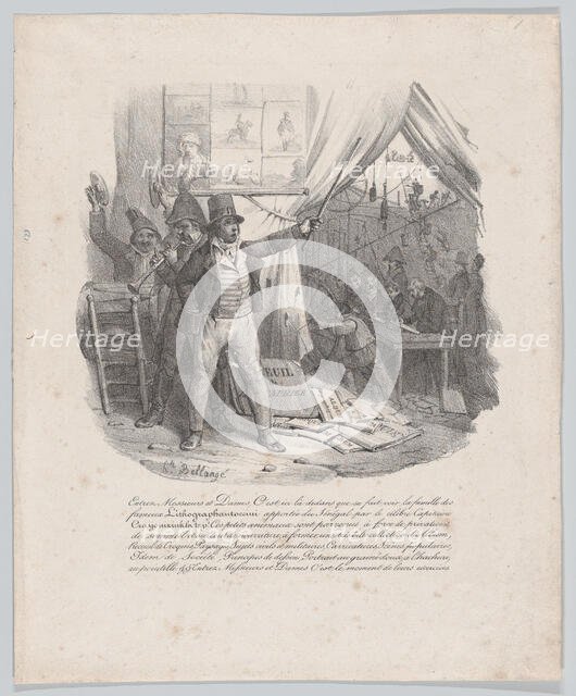 The Family of the Lithographautoccini, 1824. Creator: Hippolyte Bellangé.