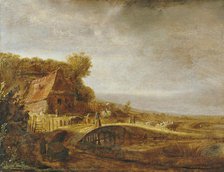 Landscape with a Farm and a Bridge, unknown date. Creator: Govaert Flinck.