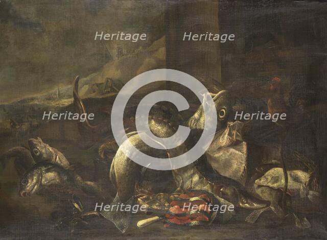 Still Life with Fish, 1668-1690. Creator: Rochus Hendricksz. van der Burgh.