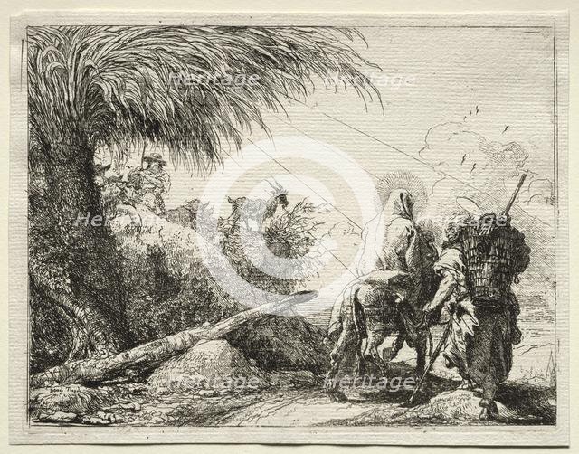 Flight into Egypt: The Holy Family and the Palm Tree. Creator: Giovanni Domenico Tiepolo (Italian, 1727-1804).