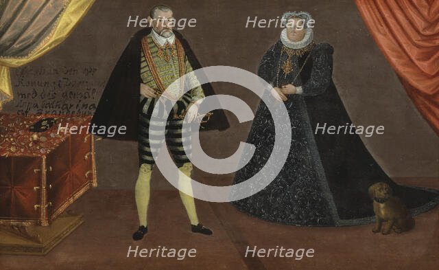 Portrait of a Princely couple, most probably John Frederick, Duke of Pomerania and his wife...,1590s Creator: Anon.