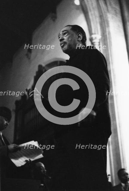 Duke Ellington, rehearsal for a Sacred Concert at Great St Mary's Church, Cambridge, 1967. Creator: Brian Foskett.